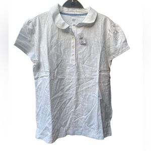 GAP Kids Peter Pan Uniform Polo Short Sleeve Optic White Size XXL PLUS